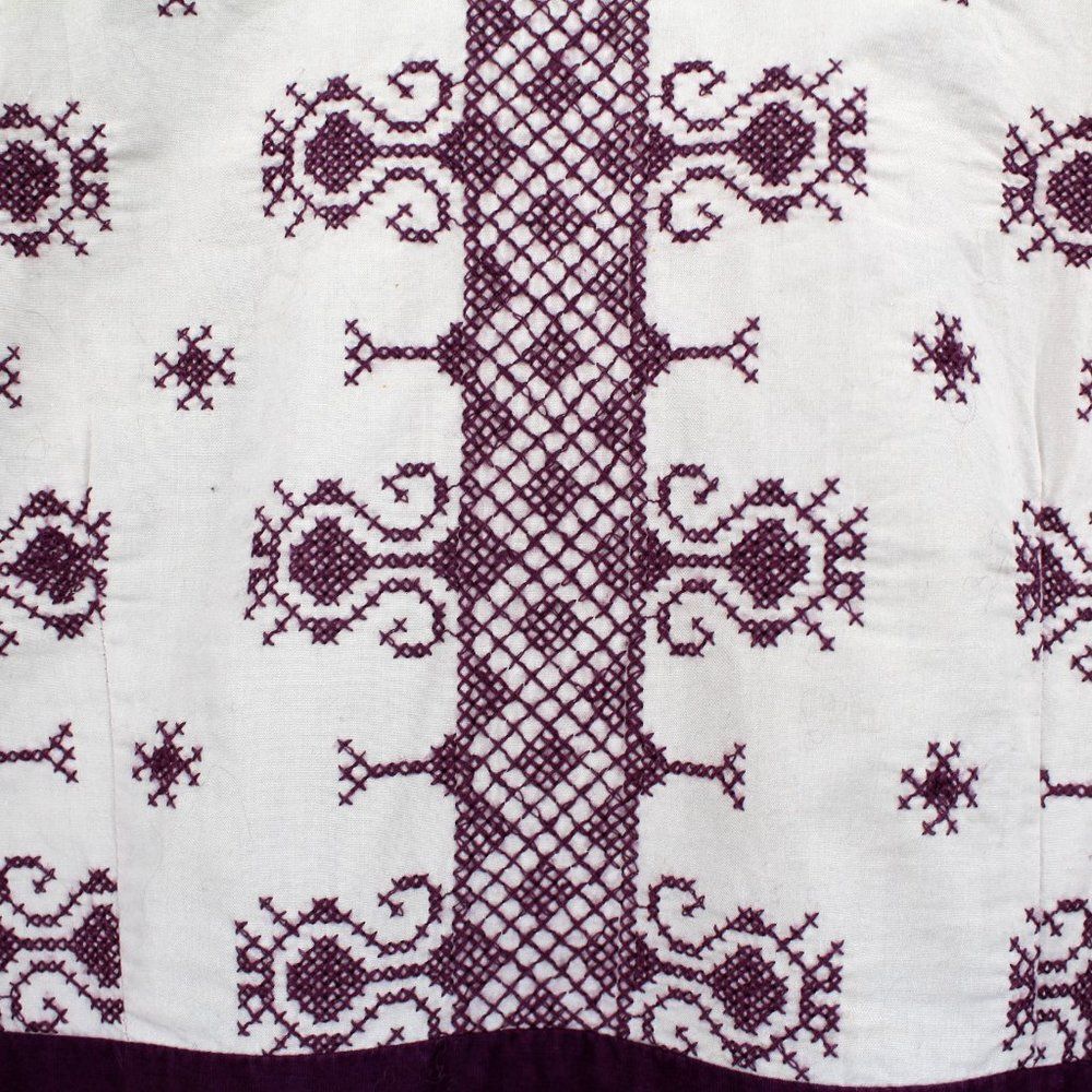 Odd Molly Cotton Four Continents Tunic Dress Plum Embroidered Knee Length Sz 1/S - Picture 8 of 15